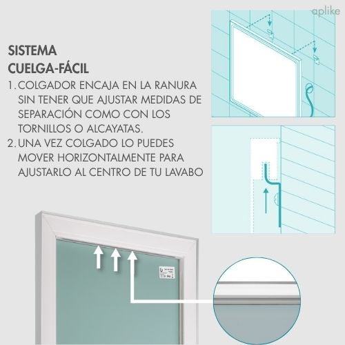 Espelho de Casa de Banho LED Tátil Retangular 70x80 cm MIA - Aplike - 7