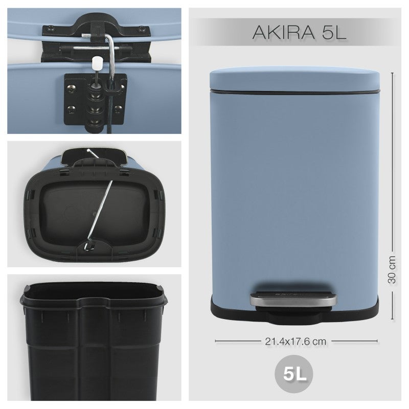Poubelle de salle de bain Akira bleu 5L - 2