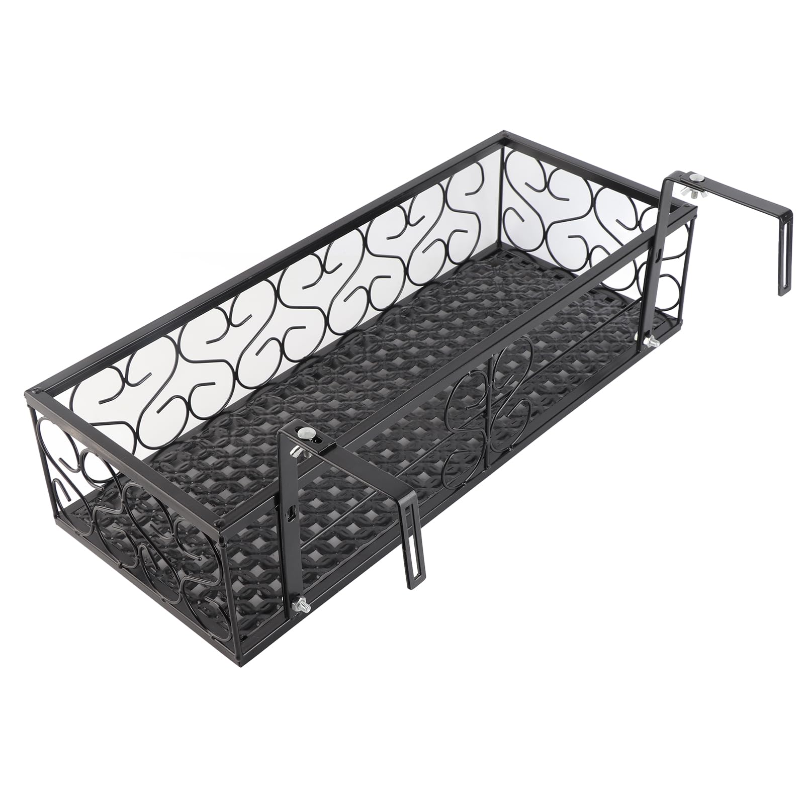 Support Fleurs Balcon Fer 50x20x12cm Suspendu Pot Succulente Décor Jardin Maison Noir/Blanc – ComfortXL Outdoor Living - 7