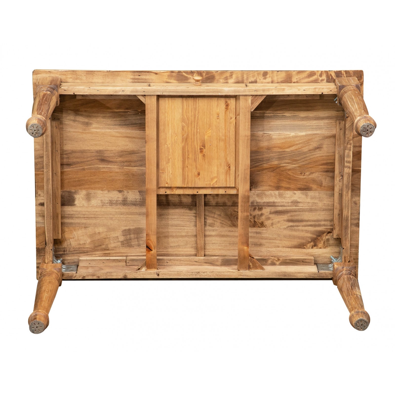 BISCOTTINI Bureau en Tilleul Massif - Bureau d'Ordinateur Finition Noyer Antique - Bureau d'Angle pour Salon et Chambre - 120x80 - 9