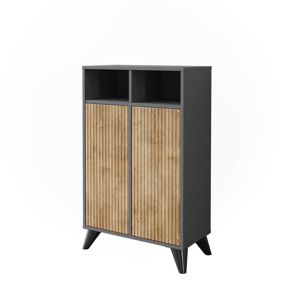 Vicco Szafka Midi Leano, Antracyt/dąb górski, 60 x 97 cm z 2 drzwiami
