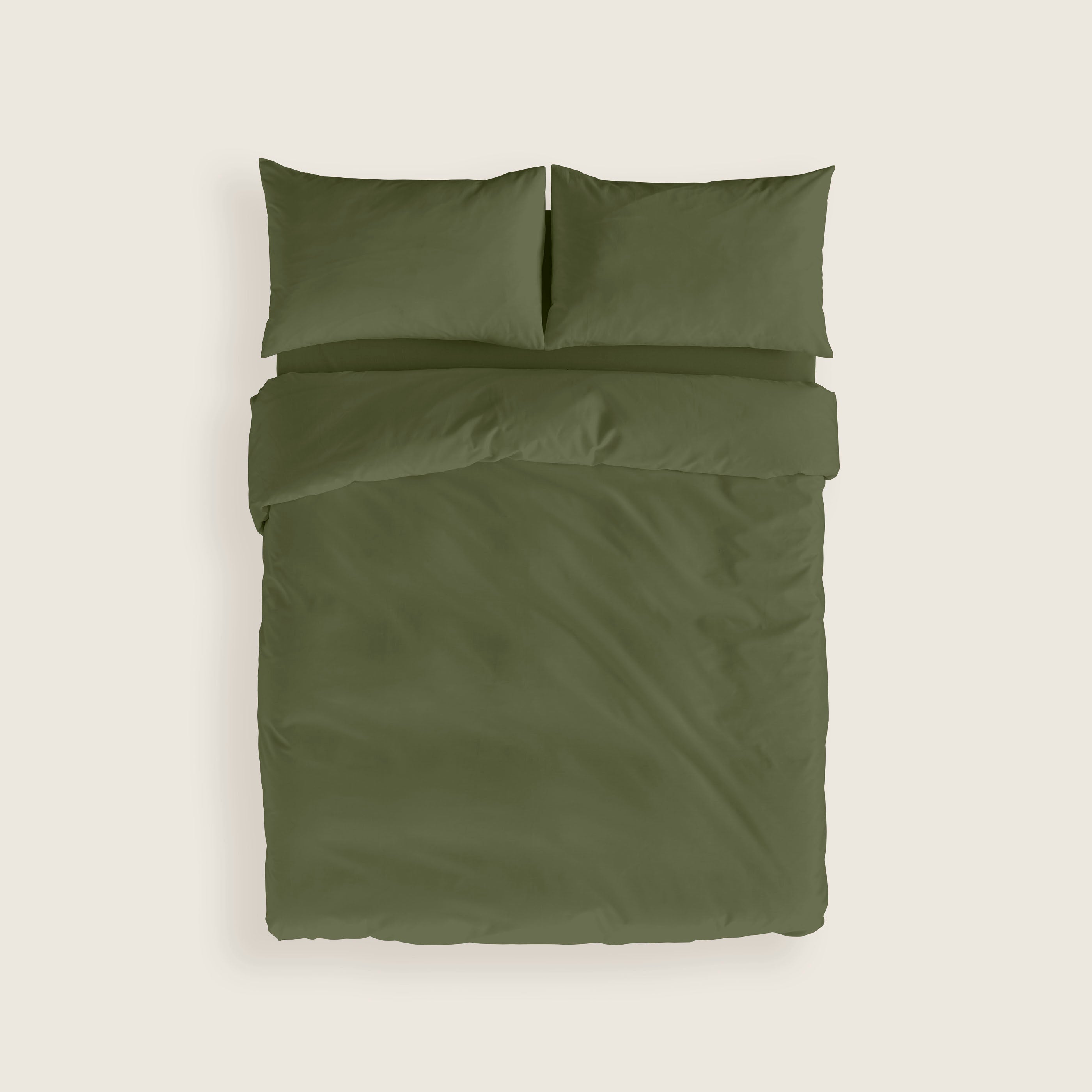 NATURALS - Housse de Couette Unie Lit 90 - Fermeture avec Boutons - 100% Coton - Inclut 1/2 Taies d’Oreiller - VERT BOUTEILLE - 3