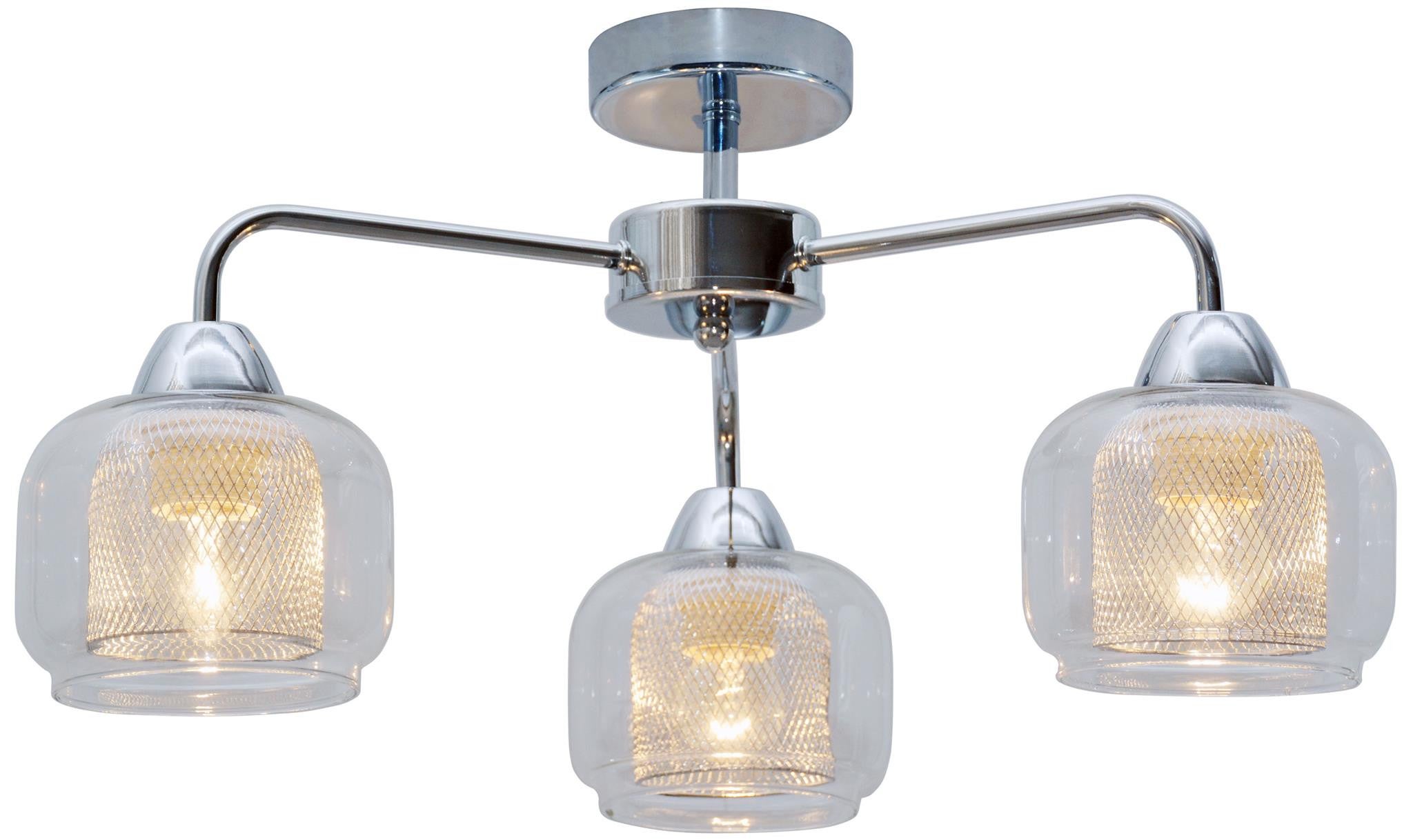 Lampa wisząca RAY chromowana przezroczysta 3 x E14 x 40W wym: 26 x 56 x 56 cm Candellux