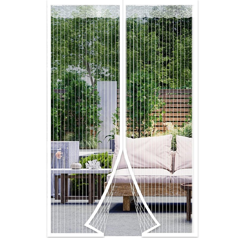 (Biała, 80*210cm) Magnetyczna moskitiera do drzwi Magnetyczna moskitiera do drzwi balkonowych, drzwi do salonu i tarasu