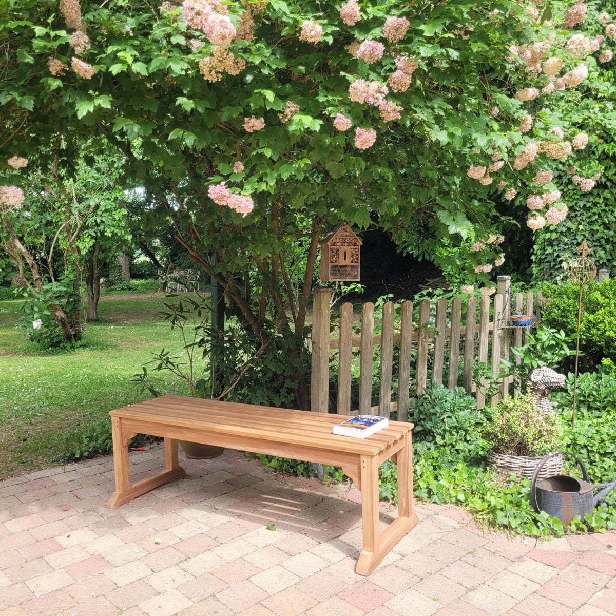 Panca Wimbledon in teak massiccio 140 cm (senza schienale) - 4