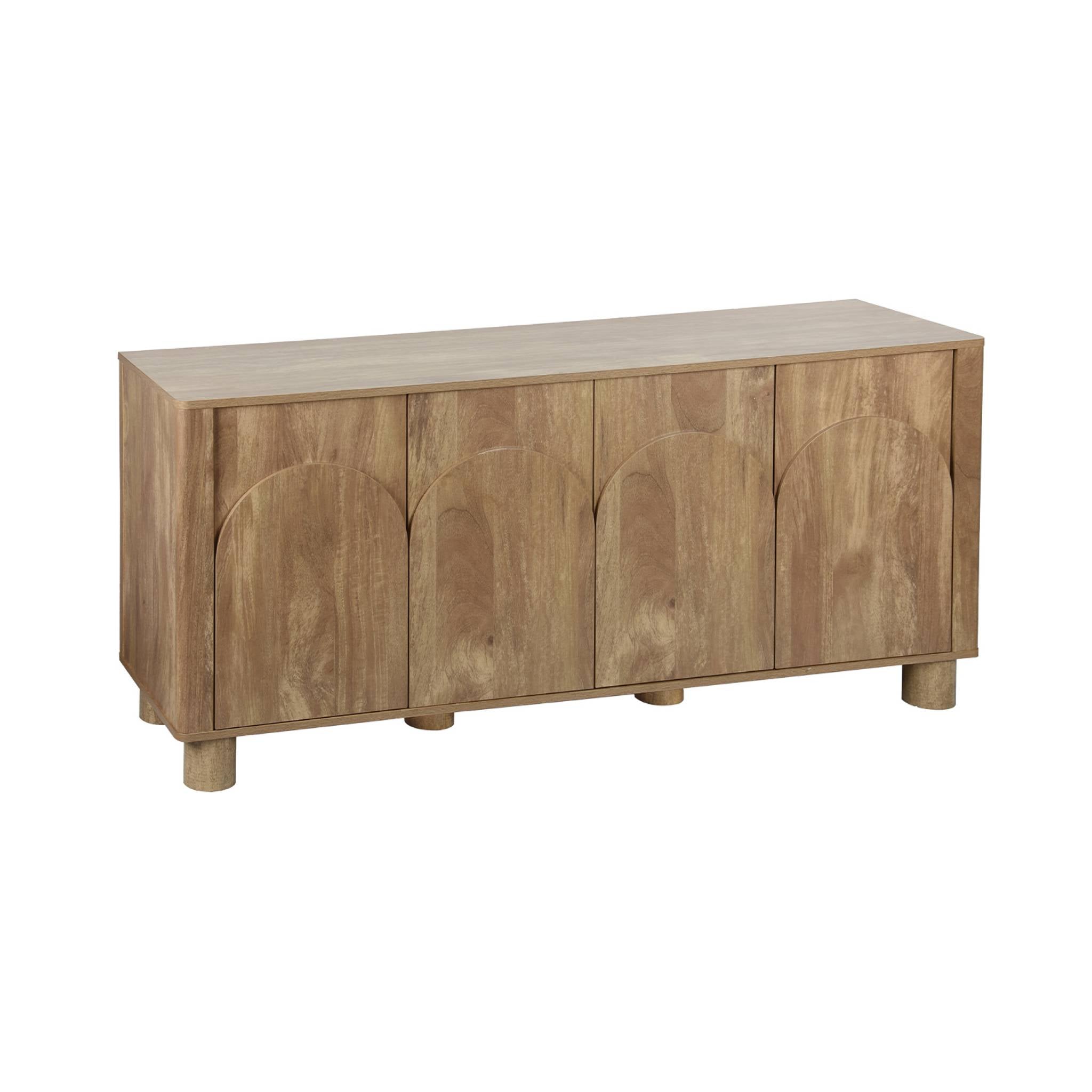 Buffet exotique bois MDF. buffet bas. 4 portes. 2 espaces de rangement ...
