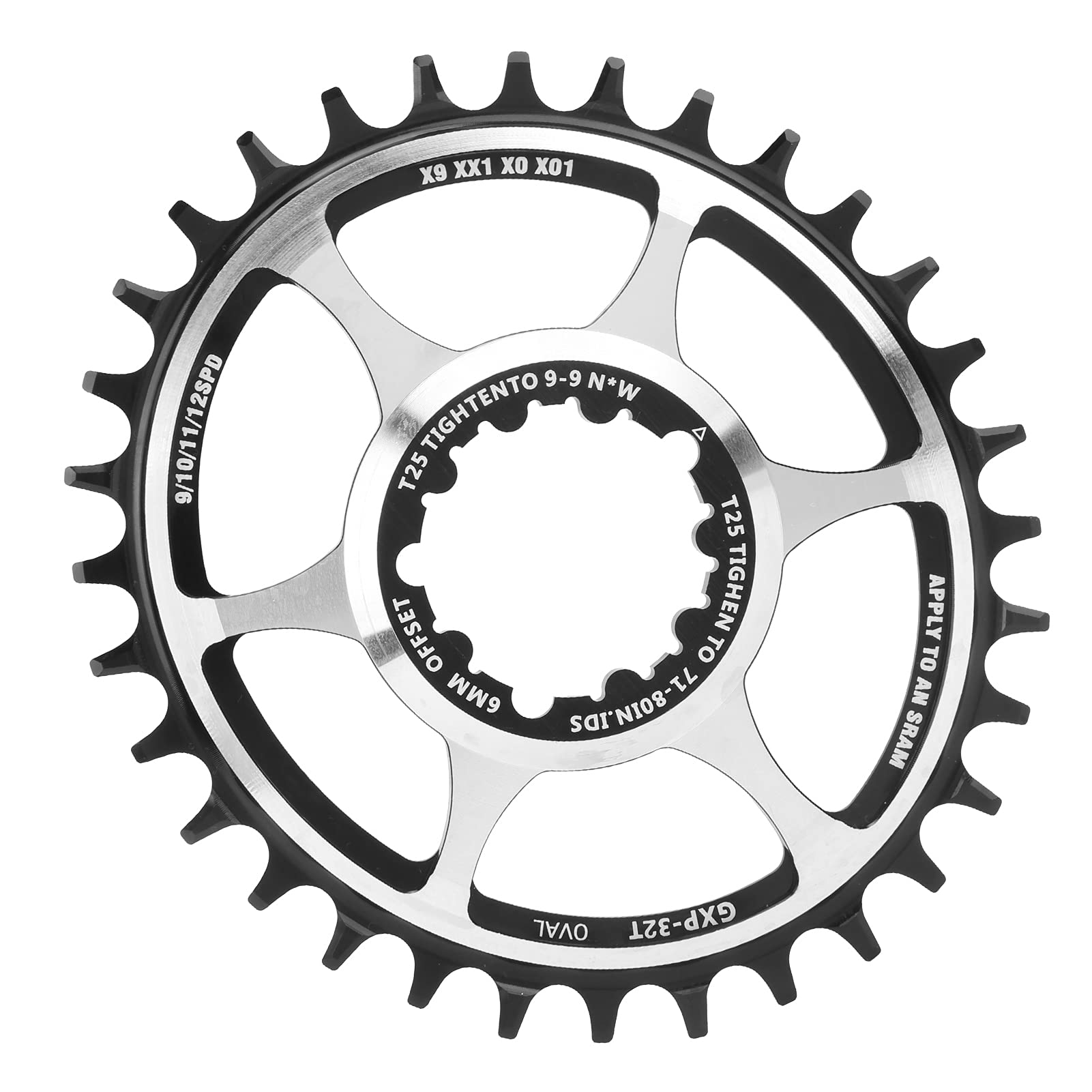 YINN Manivelle de vélo de montagne à disque unique BCD104 ronde (rouge