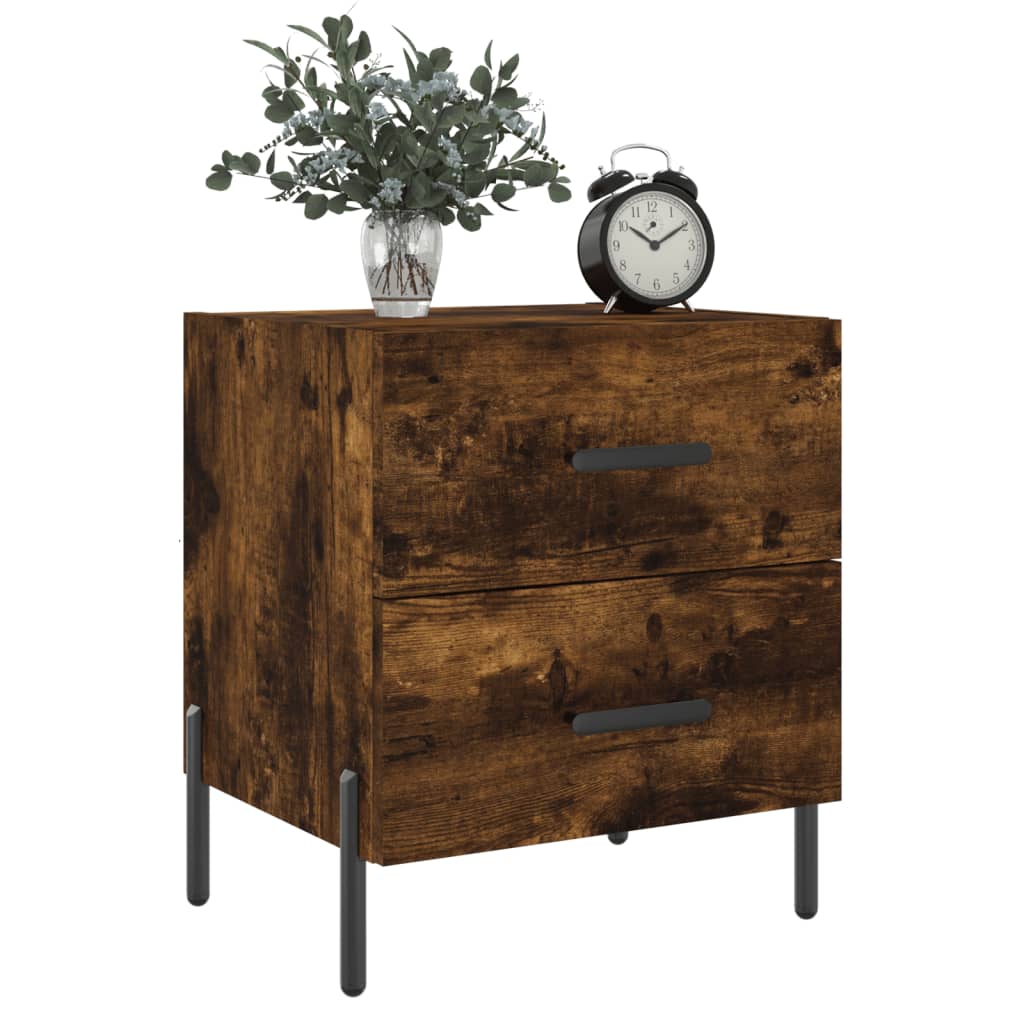 Maison Exclusive - Table de chevet chêne fumé 40x35x47,5 cm bois d’ingénierie - 3