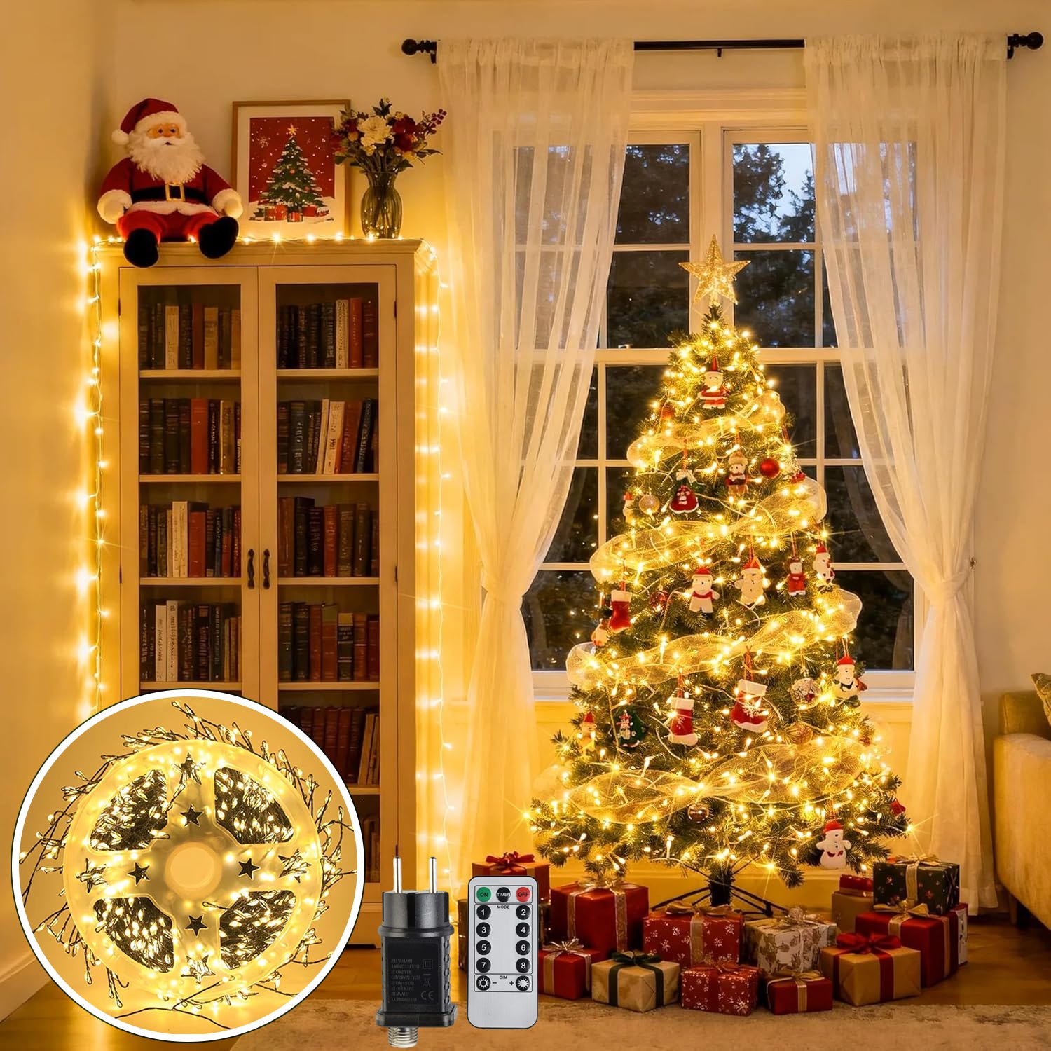 20 m 200 LED Catena luminosa, LED Luce Catena luminosa Natale Bianco caldo Esterno Ghirlanda luminosa Impermeabile 8 modalità Decorazione per feste | Leroy Merlin 20 m 200 LED Catena luminosa, LED Luce Catena luminosa Natale Bianco caldo Esterno Ghirlanda luminosa Impermeabile 8 modalità Decorazione per feste | Leroy Merlin