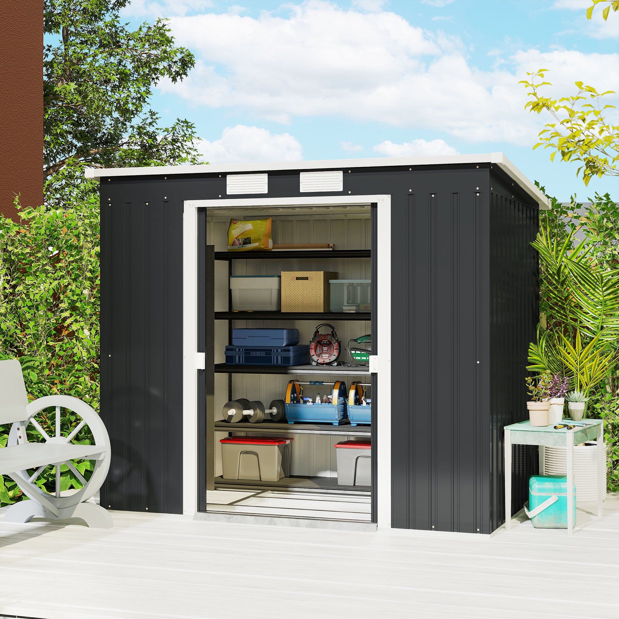 Abri de jardin acier galvanisé Outsunny 2,8 m² - 2