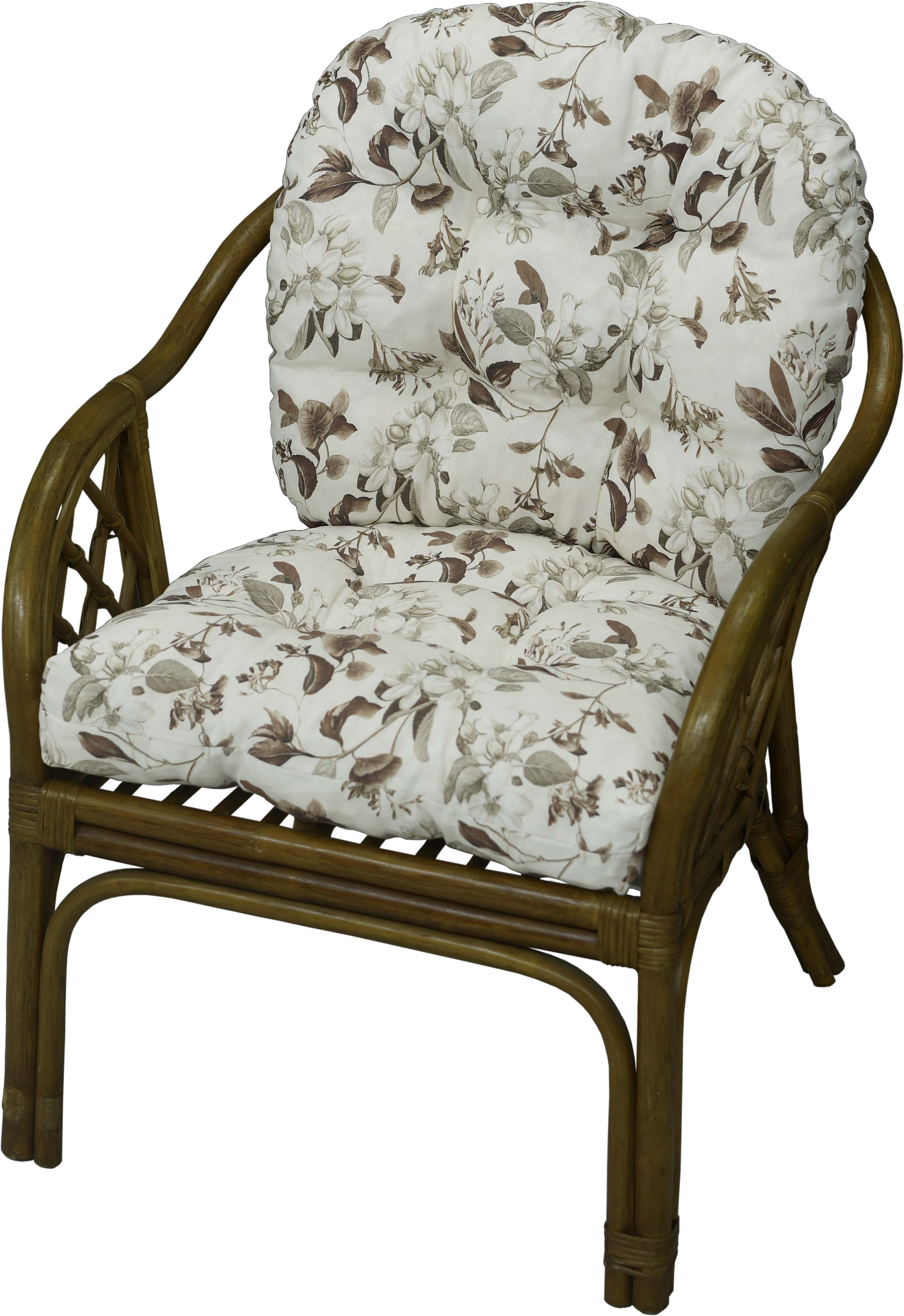 Poduszka na fotel rattanowy AMPO biały brązowy 1 szt.