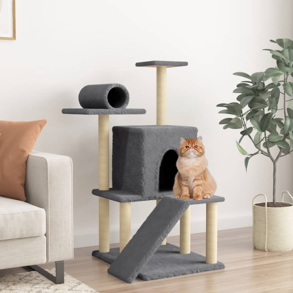 Maison Exclusive - Arbre à chat avec griffoirs en sisal gris foncé 110 ...
