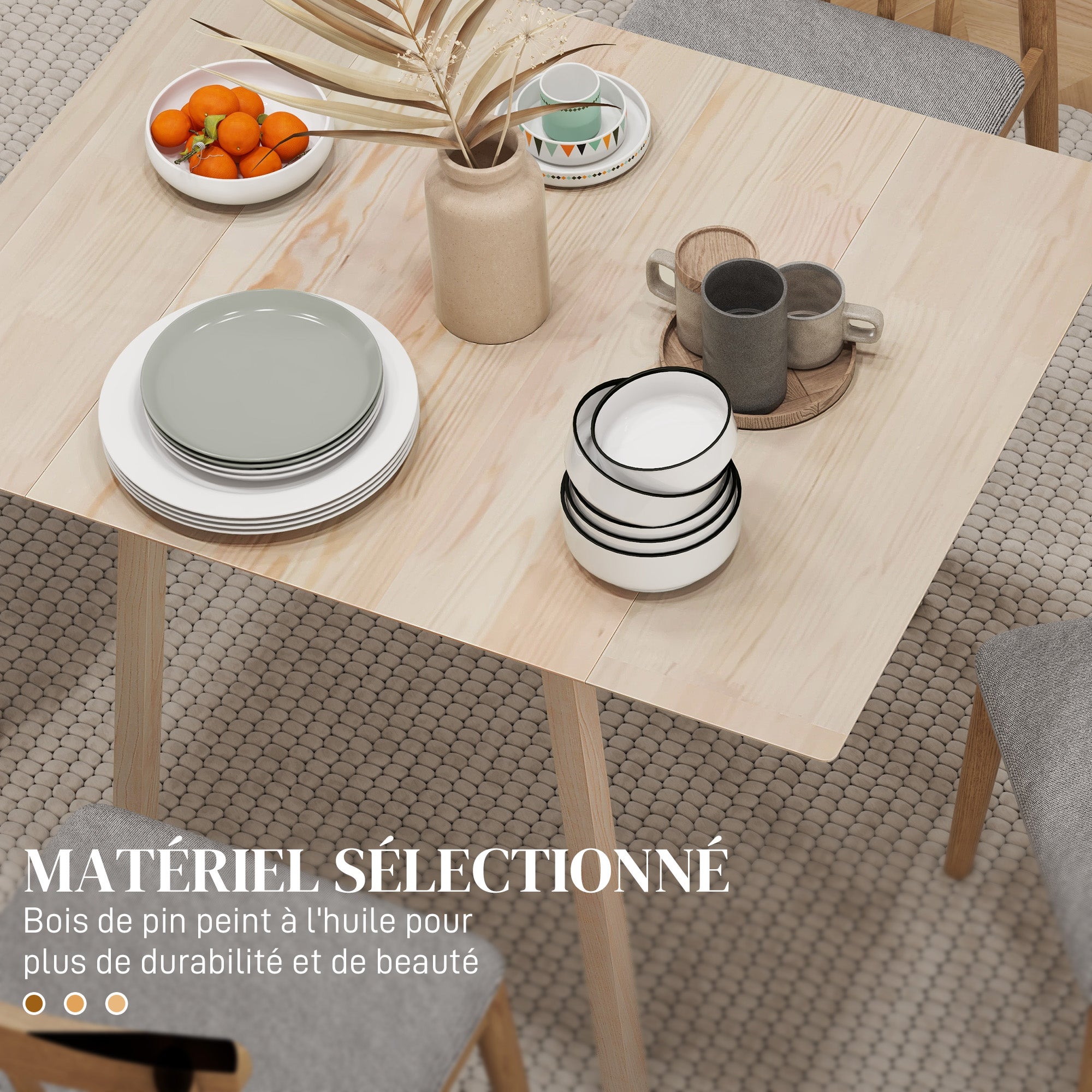 Table pliante à manger plateau rabattable bois naturel | Leroy Merlin