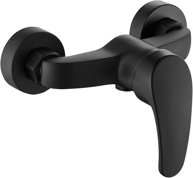 Czarny mosiężny kran prysznicowy/wannowy 1/2", chromowany kran natryskowy do łazienki