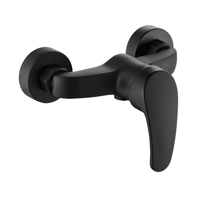 Czarny mosiężny kran prysznicowy/wannowy 1/2", chromowany kran natryskowy do łazienki