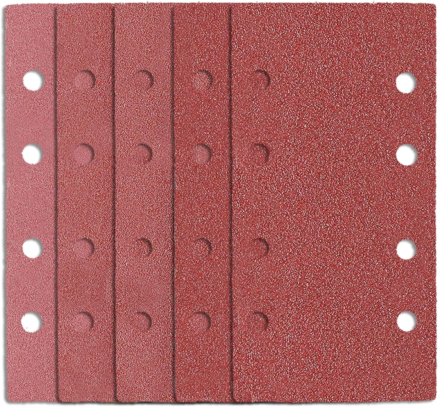 40 Feuilles Abrasives Pour Ponceuse Vibrante Papier A Poncer 93x185 Mm Papier Abrasif Poncage 8 Trous Crochets Et Boucles Grain 40 60 80 120 240 Pour Bois Ponceuse Orbitales Multifonction
