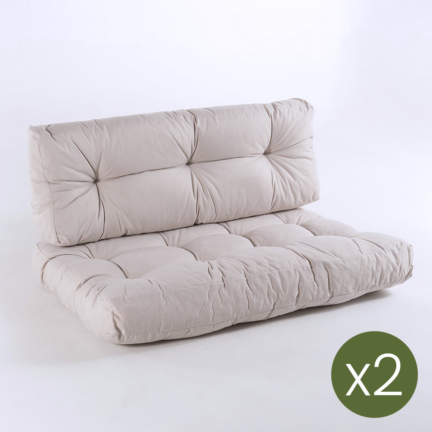 Chicreat Cojines Para Asiento 50x50x8 Cm – Gris Claro, Juego De 2, Para Interior Y Exterior