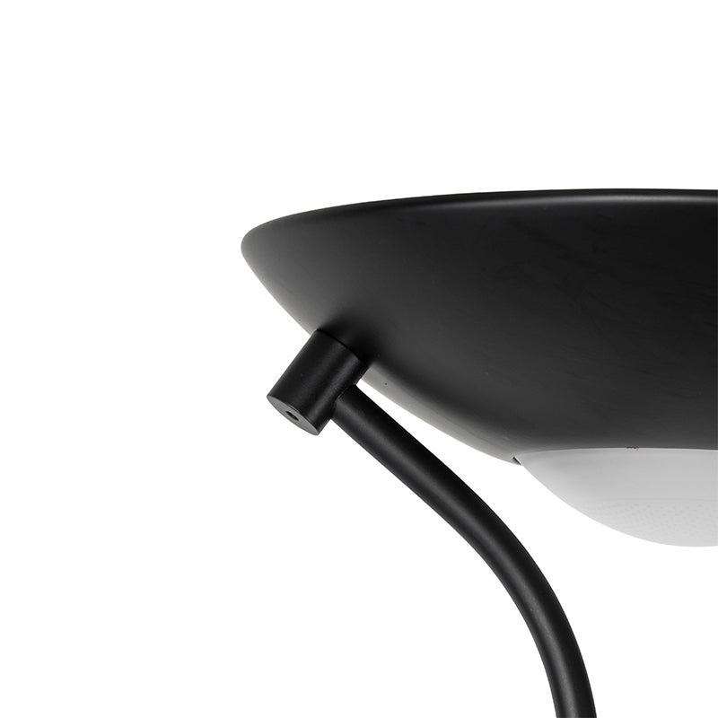 Qazqa moderne lampadaire uplighter avec bras de lecture - Diva - noir, led intégrée 23w incluse, Integrated led, 2000k - 3000k, - 9