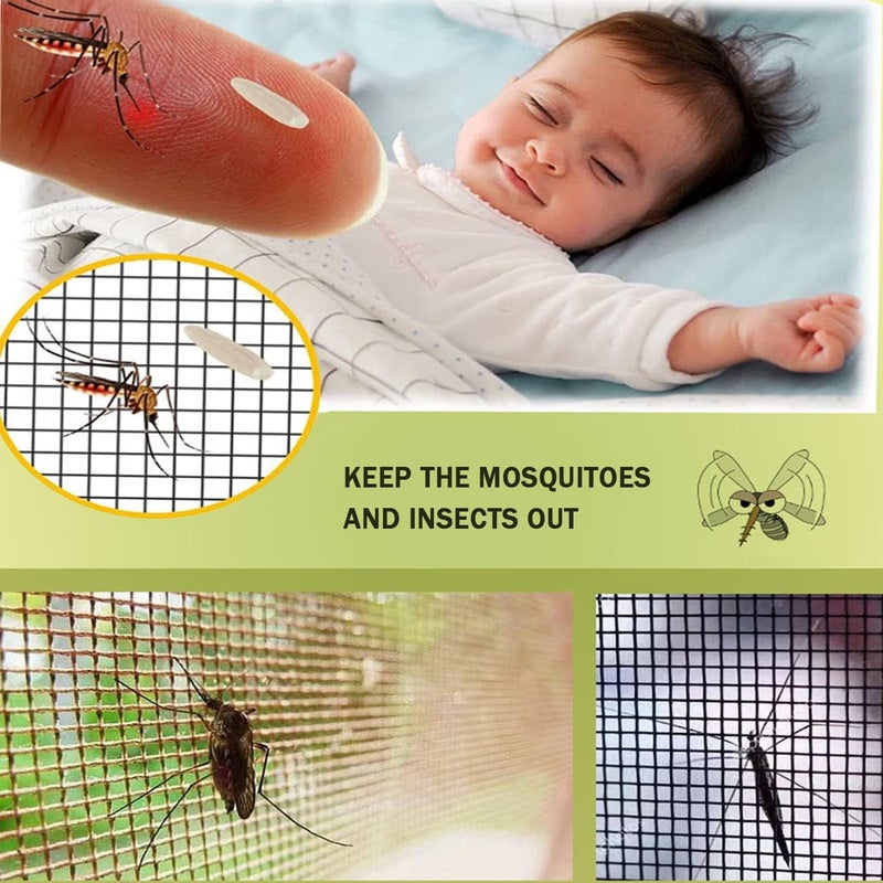 Moskitiera okienna 120 x 450 cm, odporna na rozdarcia, docinana na wymiar, siatka przeciw owadom, moskitiera do samodzielnego montażu (1 sztuka)