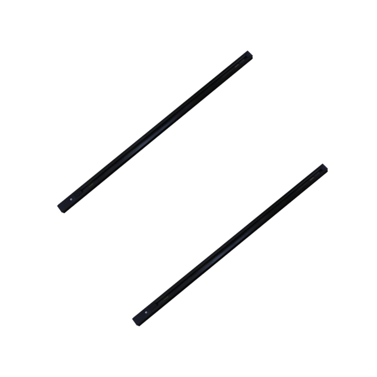 2x Szyna jednofazowa do reflektorów LED, montaż powierzchniowy. Kolor aluminium czarny, długość 1 metr.