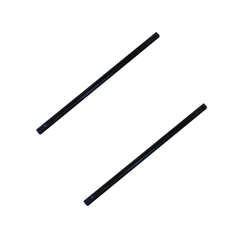 2x Szyna jednofazowa do reflektorów LED, montaż powierzchniowy. Kolor aluminium czarny, długość 1 metr.