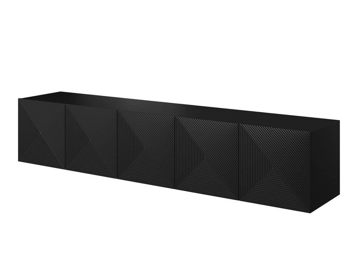 Meuble TV suspendu 200 cm ALICE BOBOCHIC Noir | Leroy Merlin