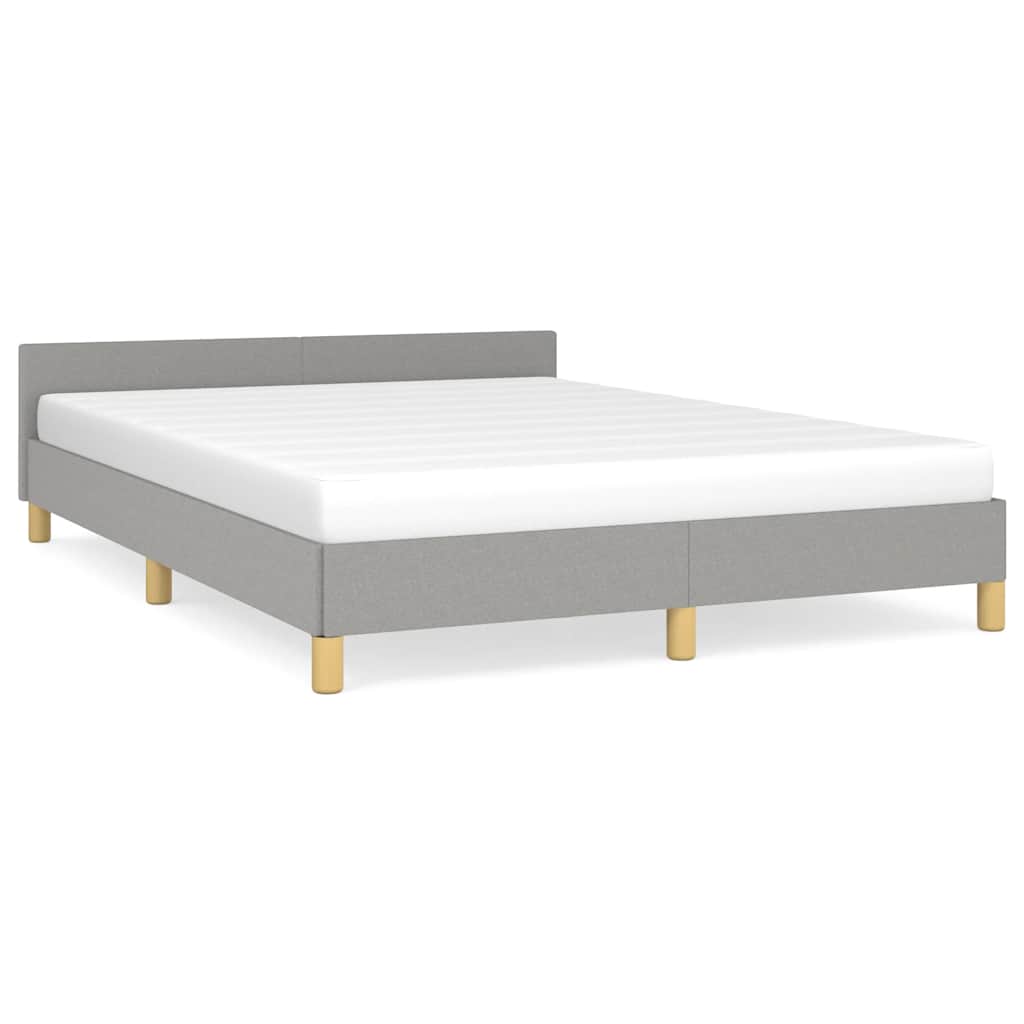 Cadre de lit sans matelas, gris clair, 140 x 190 cm, tissu - 2