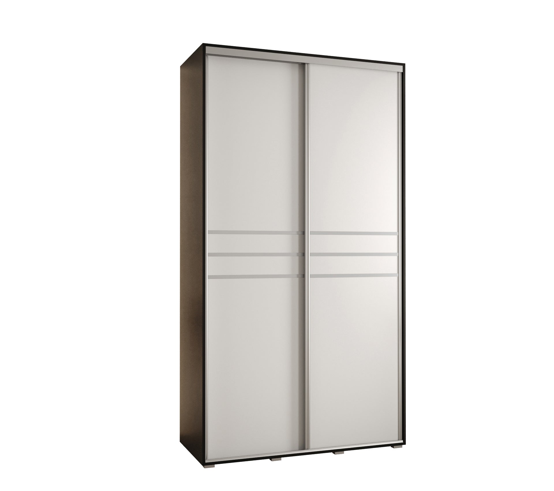 Szafa przesuwna wysoka Davos 10 140 x 45 x 235,2 cm czarny + biały + u. srebrny - Abiks Meble