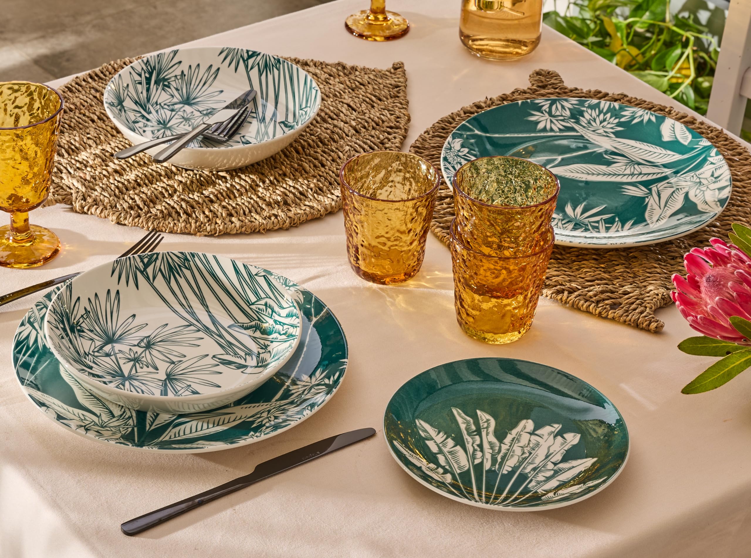 Tognana Palm Beach, Servizio piatti 18 pezzi, porcellana, verde - 2