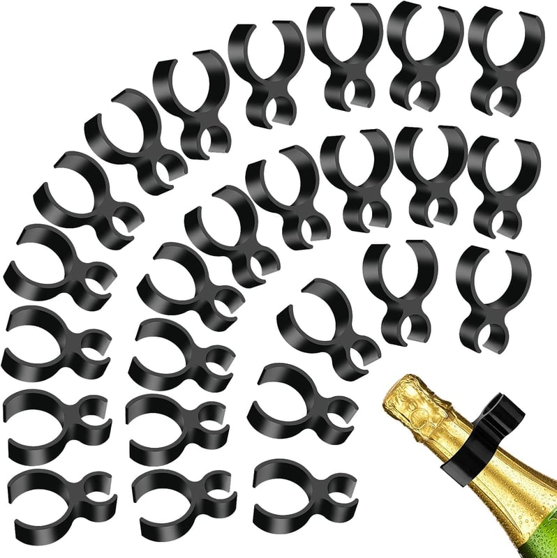 25 szt. klipsów do świec na butelki szampana, uchwyt na butelkę z zimnymi ogniami, klips do butelki na przyjęcie urodzinowe