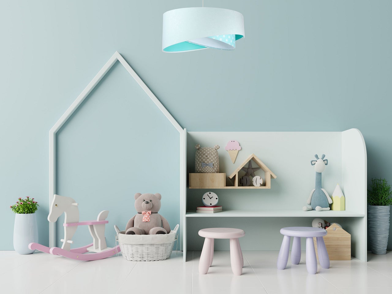 Lampa wisząca DREAMER biała/miętowa