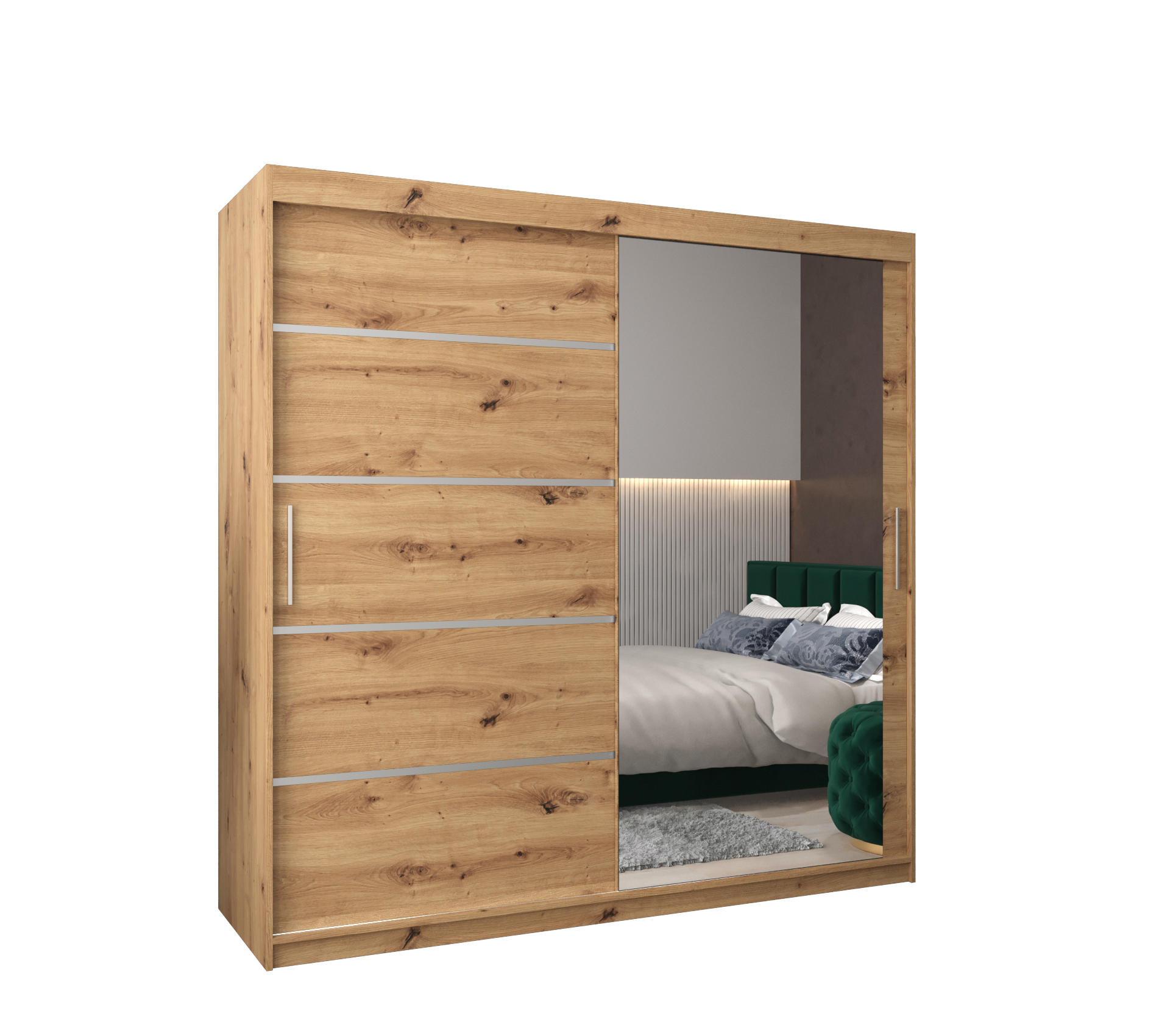 Szafa przesuwna garderoba Verona 2 200 x 62 x 200 cm Artisan - Abiks Meble