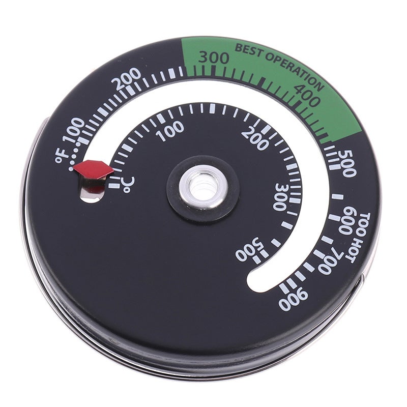 Thermomètre Pour Poêle à Bois Ou Cheminée - Alliage Noir - Neuf