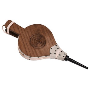 Soffietto Per Camino In Legno - Soffiatore Manuale Con Ugello In Pelle - Per Accendere Fuochi E Barbecue (Colore Marrone) - Foto 4