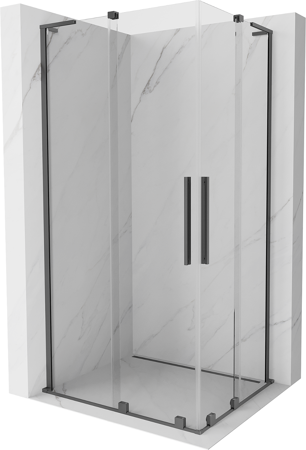 Mexen Velar L Duo kabina prysznicowa rozsuwana 100 x 90 cm, transparent, gun metal - 871-100-090-02-03-95