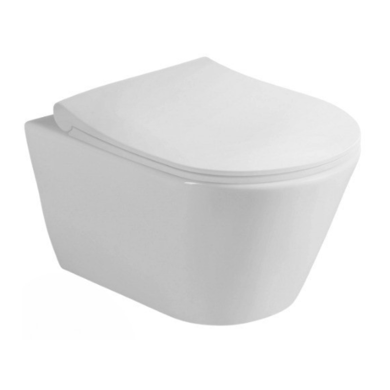 Pack WC Bati-support Geberit Duofix UP100 + WC sans bride Lucco Avva avec fixations invisibles + Abattant softclose + Plaque - 3