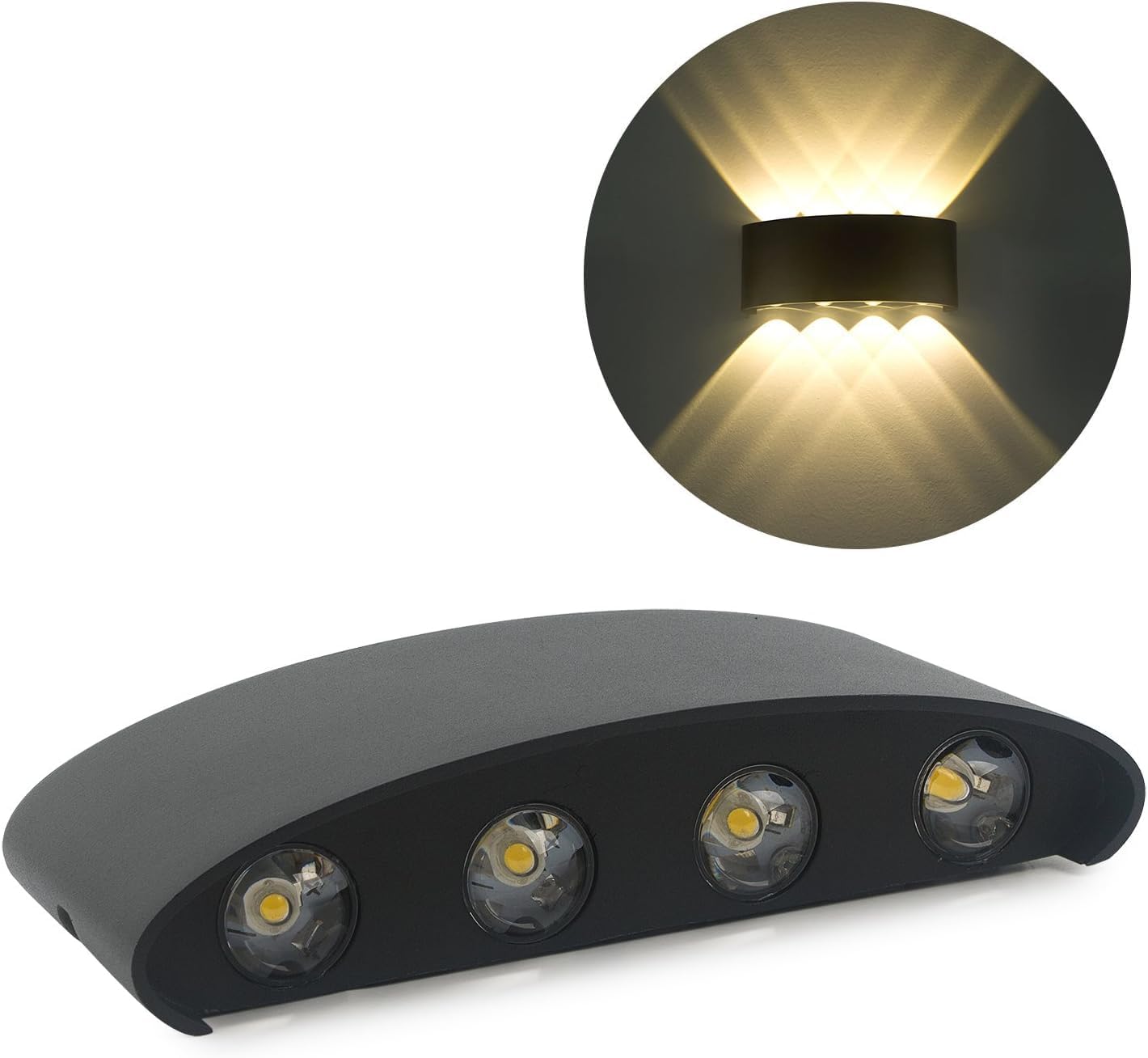 Lampa Ścienna LED 8W Nowoczesne Kinkiety IP65 Wodoodporna Oprawa Aluminiowa Dekoracyjna Lampa Punktowa Góra/Dół Nocna Lampka do Salonu, Sypialni