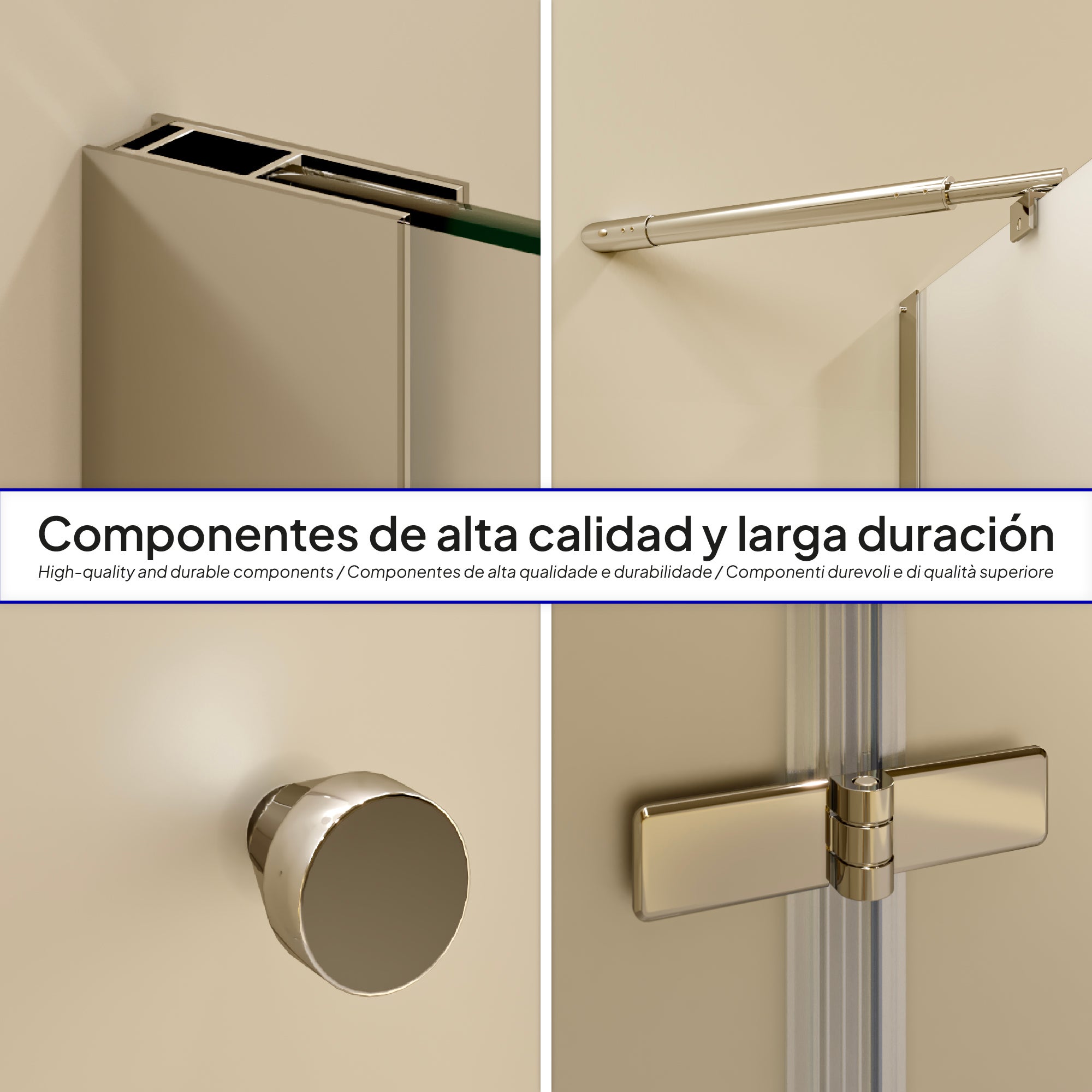 Box Doccia Alice 75x80x190cm| NON REVERSIBILE |Porta battente, regolazione 74,3-76,3x79,3-81,3cm|Profili Cromati, Vetro satinato 6mm - 4