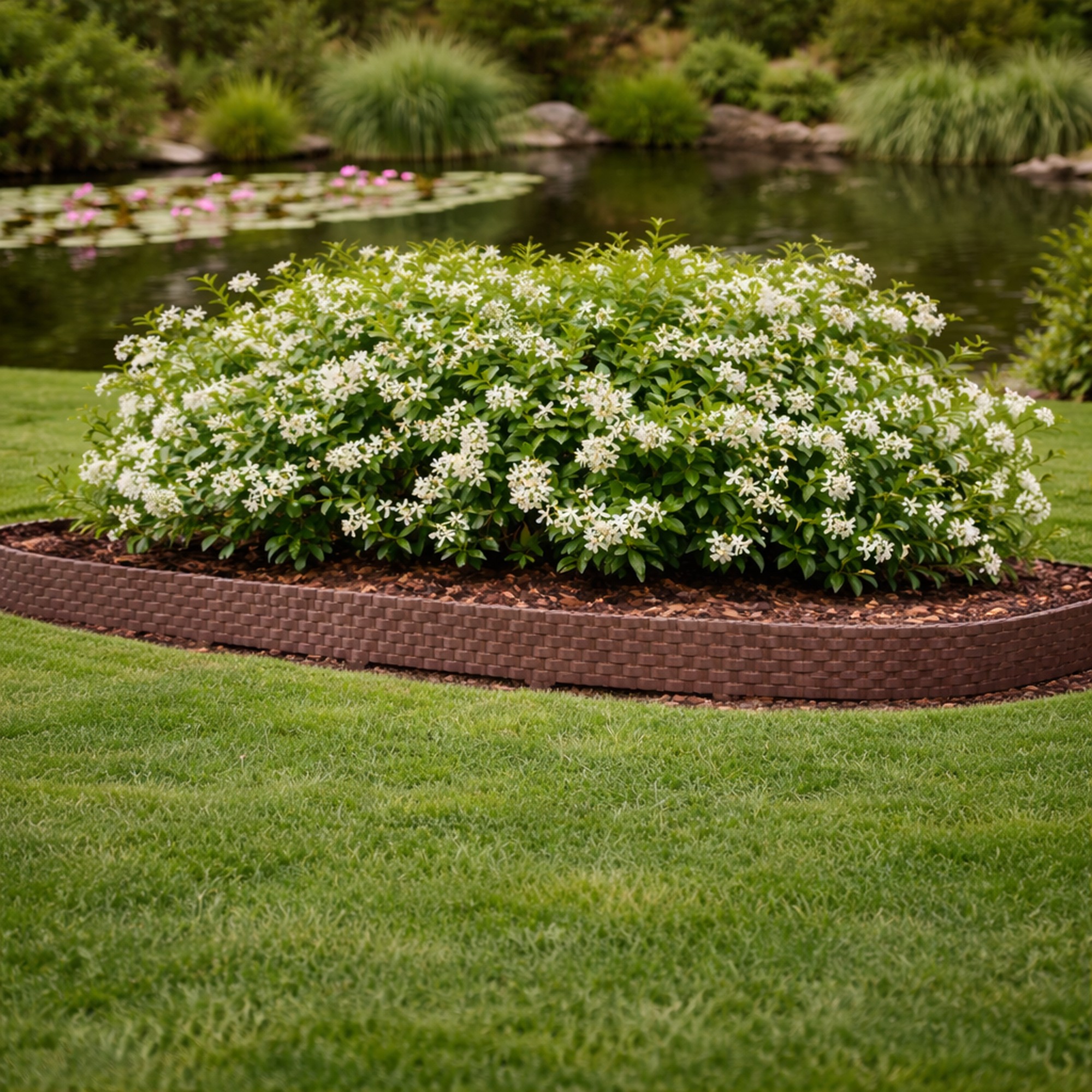 Bordure de pelouse, aspect rotin, marron, modules 24 x 80 cm, bordure de parterre en plastique - 7