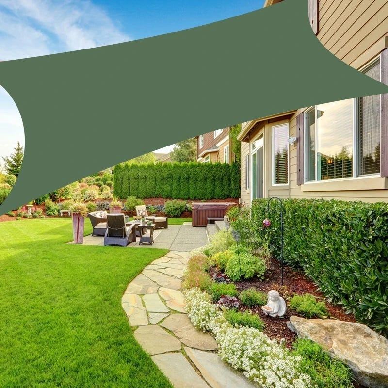 Voile D'ombrage Triangle - Protection UV 98%, Imperméable, Pour Terrasse, Jardin, Piscine - Avec Kit De Fixation