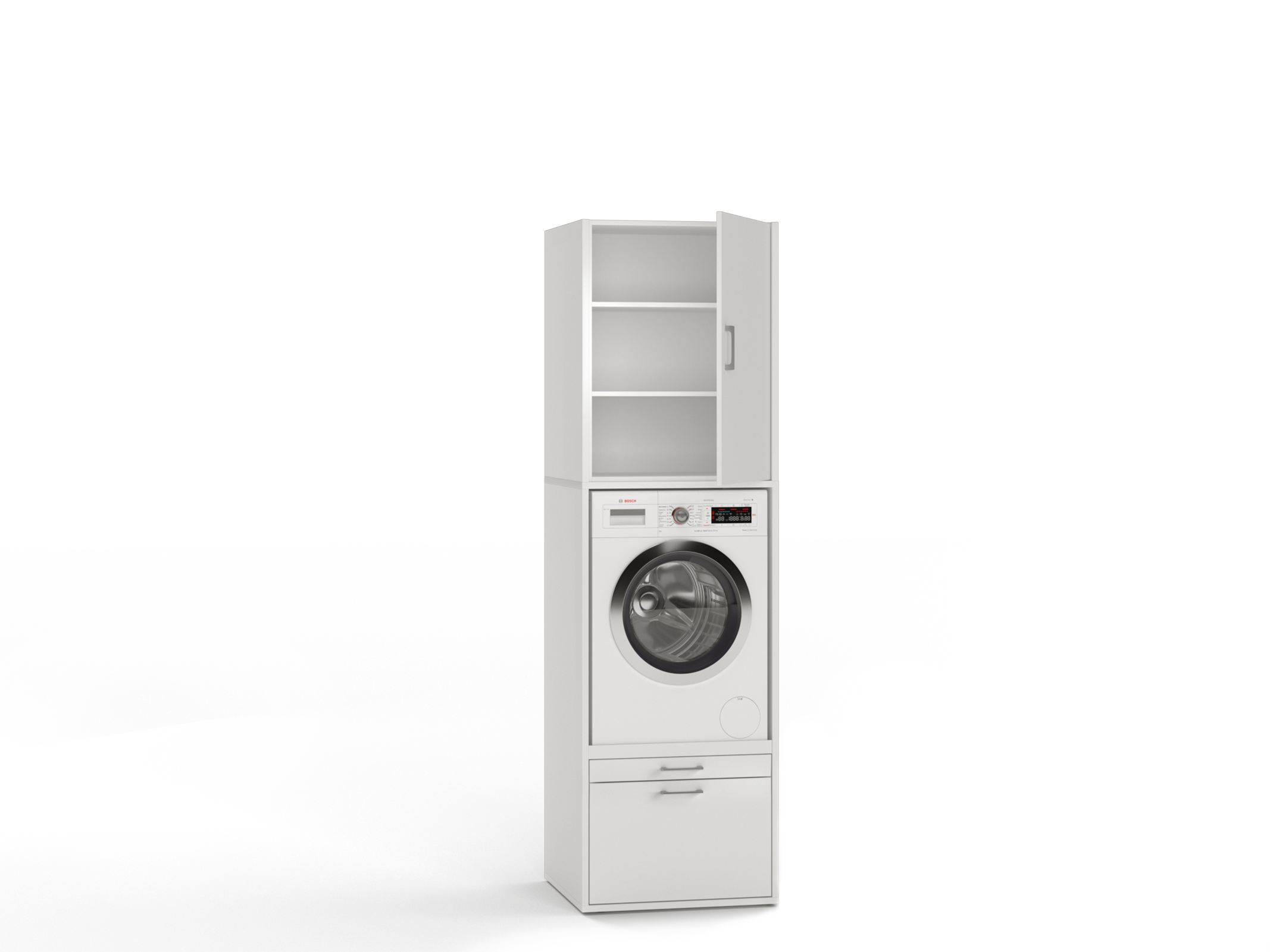 Mueble para elevar la lavadora y secadora | Con bandejas extensibles | Módulos superiores de 87cm de altura | 134 (Ancho) x 233 (Alto) 65 cm (Fondo) - 4