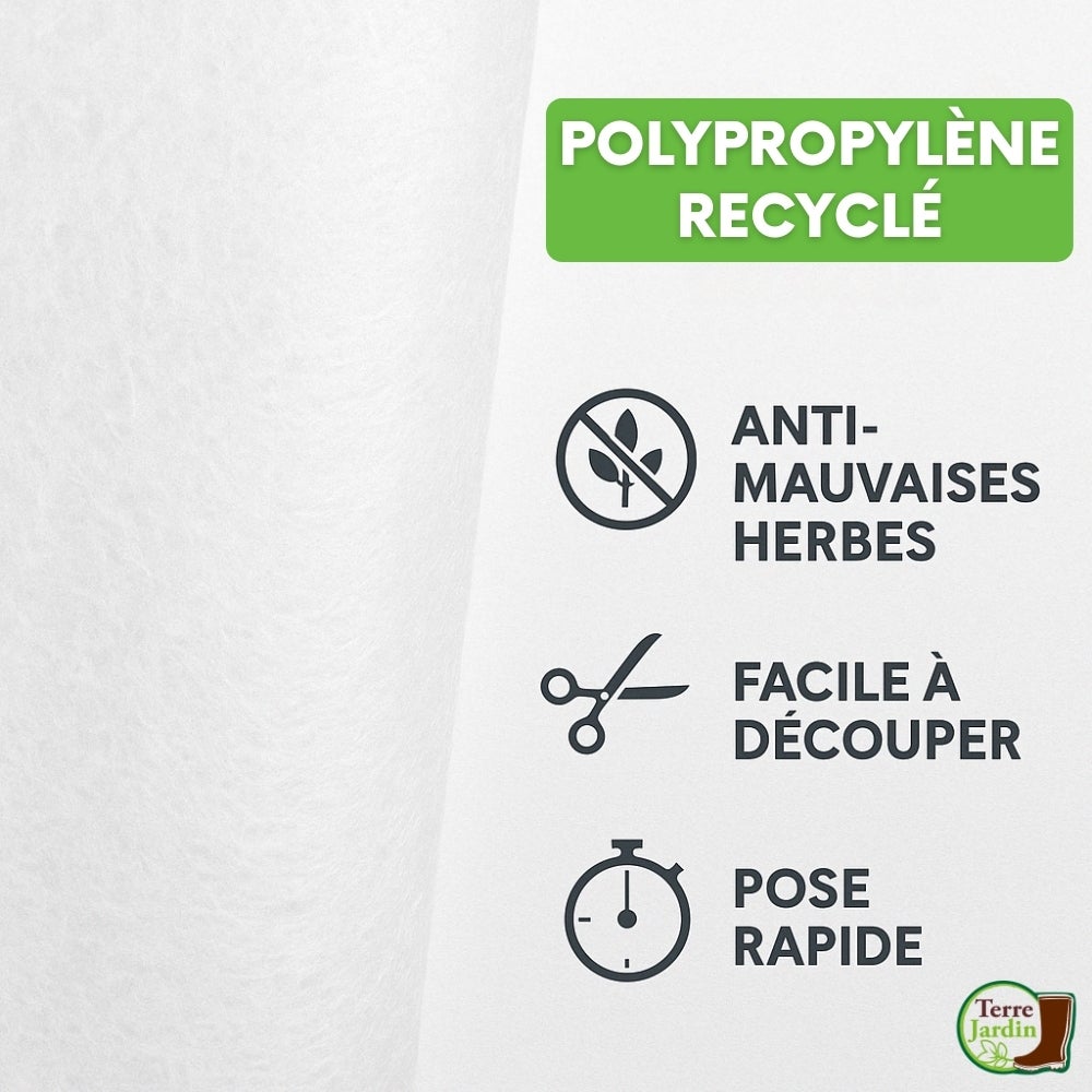 Rouleau géotextile - 1 x 10 m - 150g/m2 - feutre anti mauvaises herbes - aménagement paysager Unité - 3