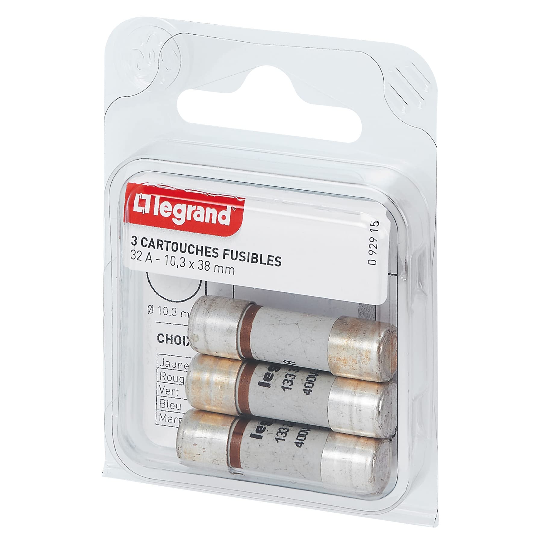 Lot de 3 fusibles sans voyant - 32 A - 10x38 mm LEGRAND - 2