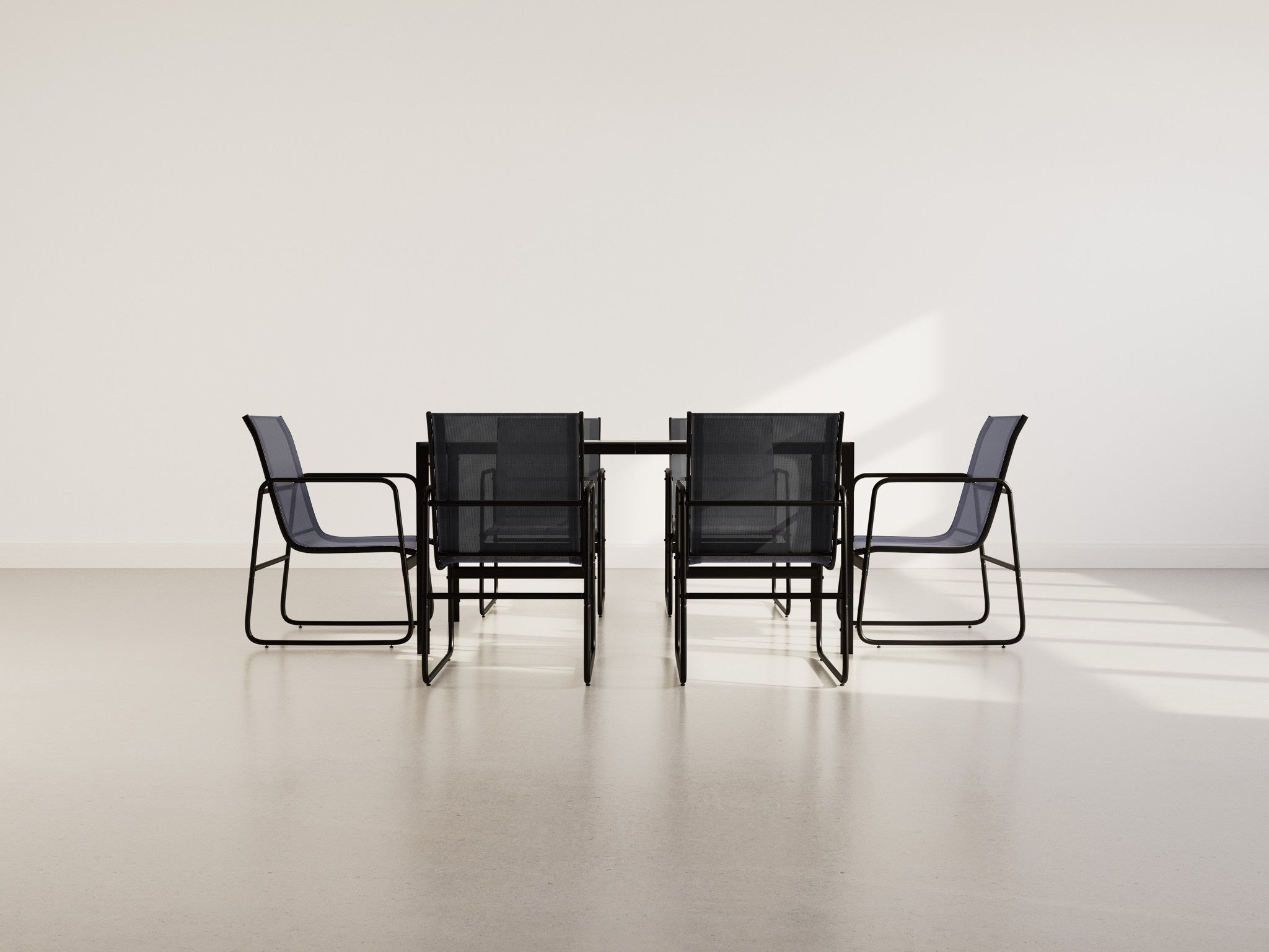 Salon de jardin en Acier Noir 6 personnes - 2