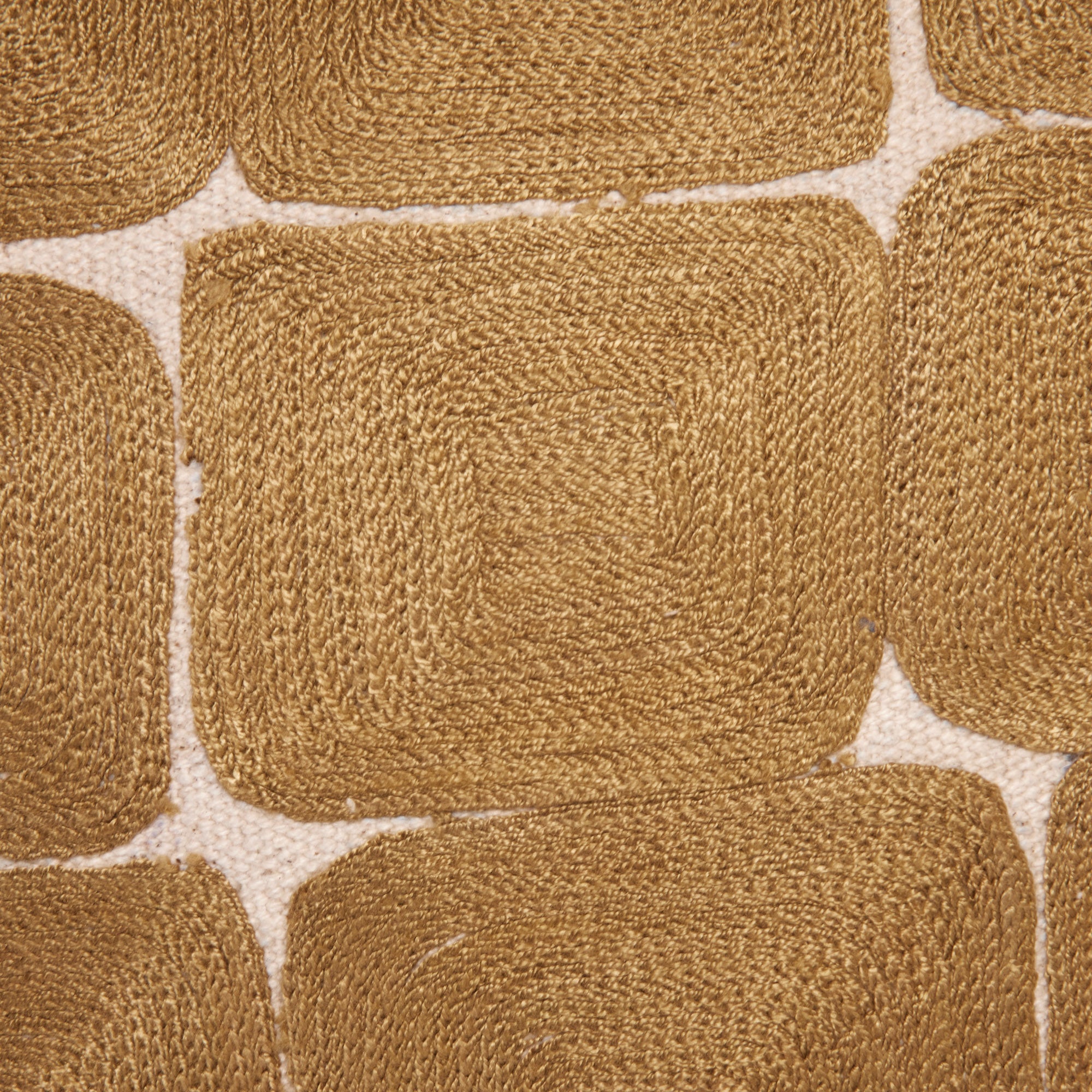 Housse De Coussin en Toile de coton, broderie point de chainette satinée KARTY Jaune 40x40 cm - 4