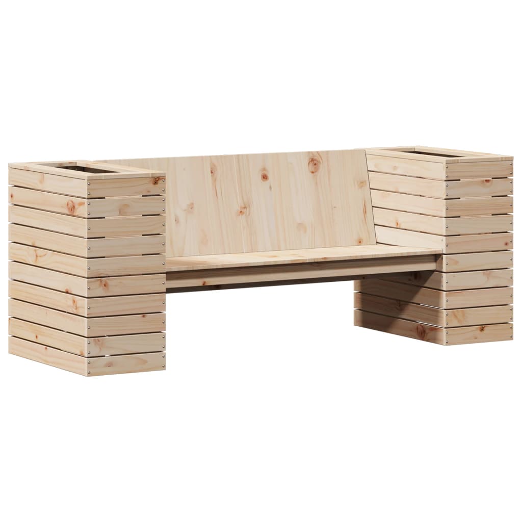VidaXL Banco con jardineras madera maciza de pino 167,5x60x65 cm