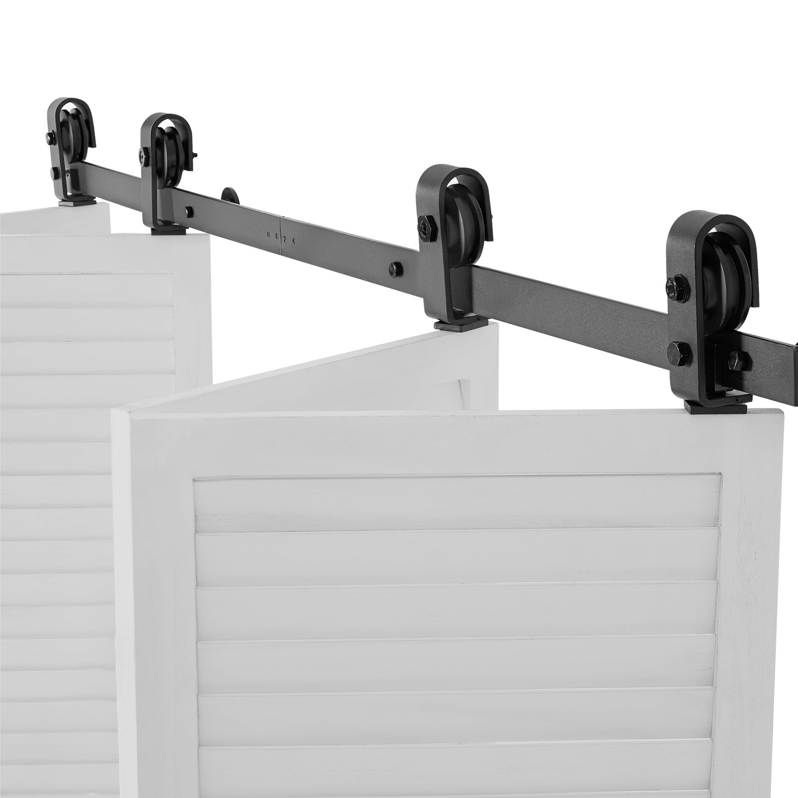 Kit herrajes succebuy para puertas correderas plegables, 1626 mm, riel único resistente, deslizamiento suave y silencioso, se adapta a 4 puertas 38 cm