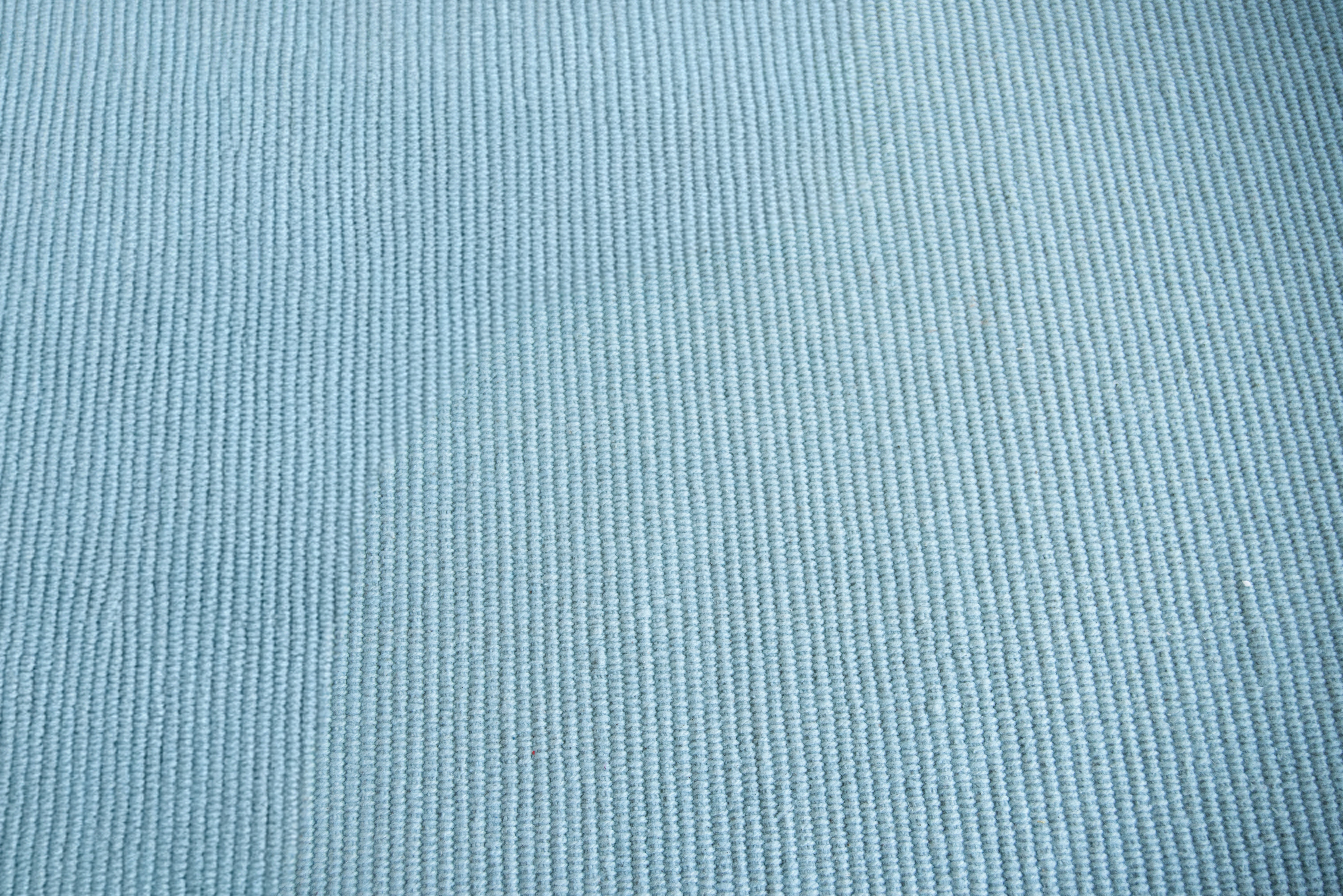 Tapete de yoga em algodão orgânico azul 80x200 cm - 5