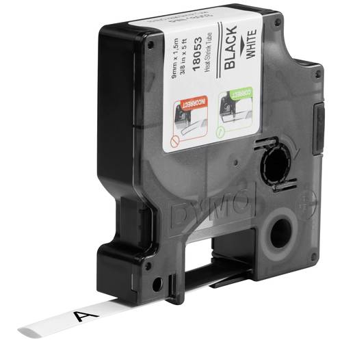 ORYGINALNA Taśma DYMO IND Rhino termokurczliwa 9mm x 1,5m biała / czarny
