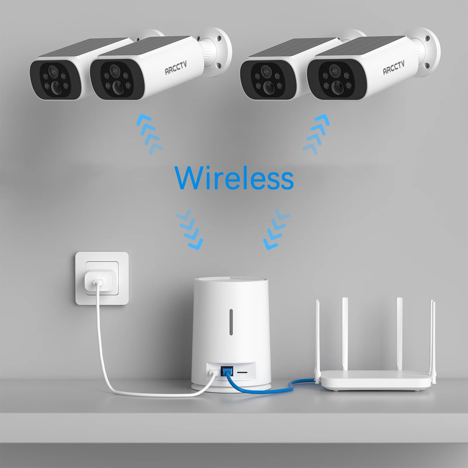 Kit Caméra de Surveillance Sans Fil ARCCTV 4MP, Vidéosurveillance+4 caméras batteries solaires+1 station 4CH avec carte sd - 6